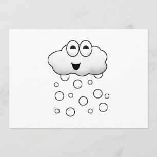 Invitación Nube linda de la nieve del dibujo animado