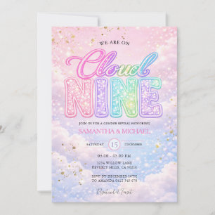 Invitación Nube nueve arcoíris genial revelación de género co
