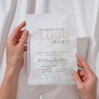 Invitación Nube Nueve Nubes Blancas Despedida de Soltera