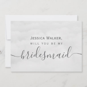 Invitación Nube suave elegante simple mi dama de honor