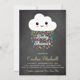Invitación Nube y Confetti | Chalkboard Baby Shower