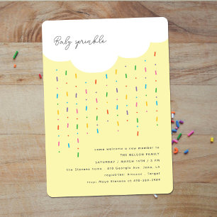 Invitación Nube y Lluvia de Dulces Amarillo Baby Sprinkle