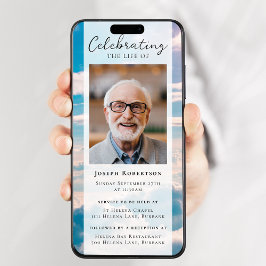 Invitación Nubes azules foto Funeral Digital Evite