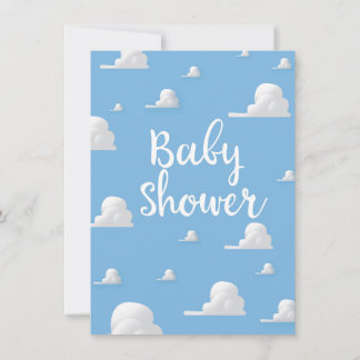 Invitación Nubes blancas esponjosas para baby shower