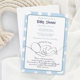 Invitación Nubes invitantes de Baby Shower Blue Sky Bible Ver