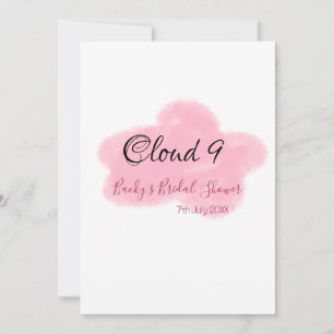 Invitación Nubes nueve rosa pastel despedida de soltera nombr