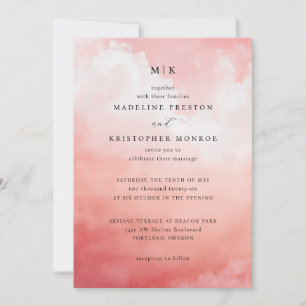 Invitación Nubes rosadas románticas