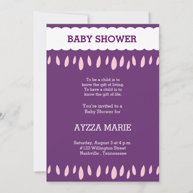Invitación nubes y ducha de bebé (Anverso)