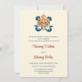 Invitación Nudo BILINGÜE De Felicidad | Boda tibetano