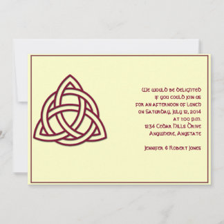 Invitación Nudo celta en Burgandy y Fiesta mítico de marfil