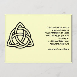 Invitación Nudo céltico en negro y fiesta de marfil mítico