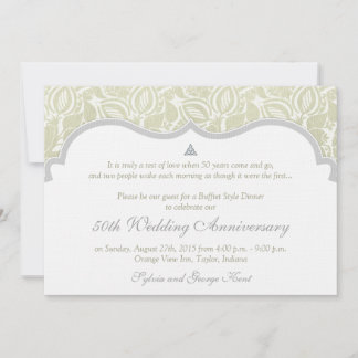 Invitación Nudo de amor celta Damask 50º Aniversario de bodas