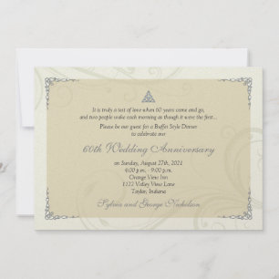 Invitación Nudo de Amor Celta Diamante Aniversario de Boda