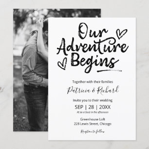 Invitación Nuestra Aventura Comienza Boda Rústica