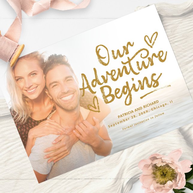 Invitación Nuestra Aventura Comienza Boda Salva La Foto De La (Subido por el creador)
