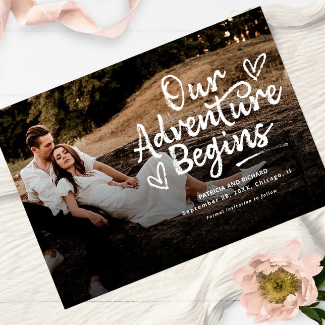 Invitación Nuestra Aventura Comienza Boda Salva La Foto De La (Subido por el creador)