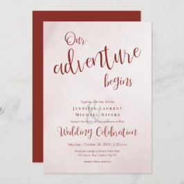 Invitación Nuestra aventura comienza con el boda de caligrafí