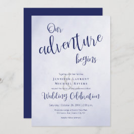Invitación Nuestra aventura comienza con el boda tipográfico 