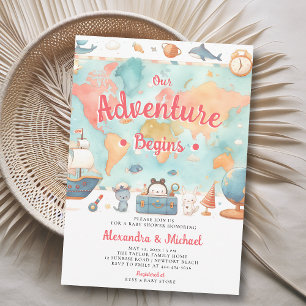 Invitación Nuestra aventura comienza con el Chica del Mapa Mu