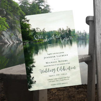 Invitación Nuestra aventura comienza con un boda rústico a or