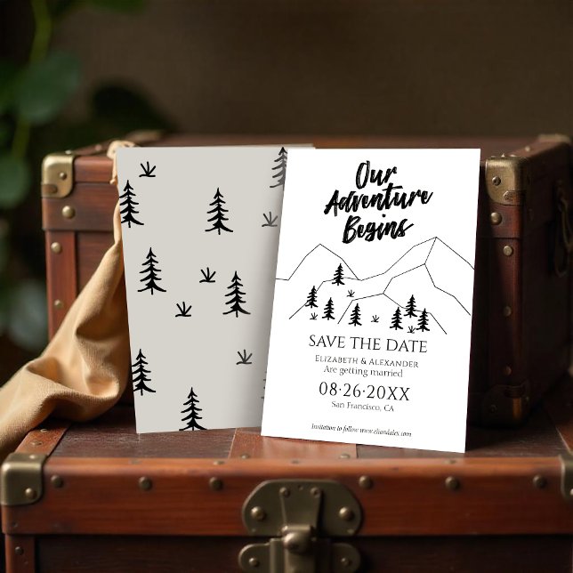 Invitación Nuestra aventura comienza la boda forestal para sa (Subido por el creador)