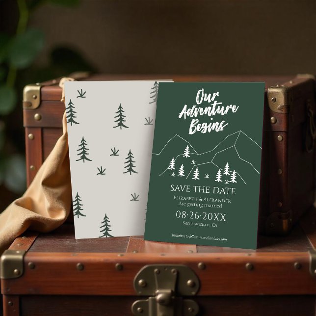 Invitación Nuestra aventura comienza la boda forestal para sa (Subido por el creador)