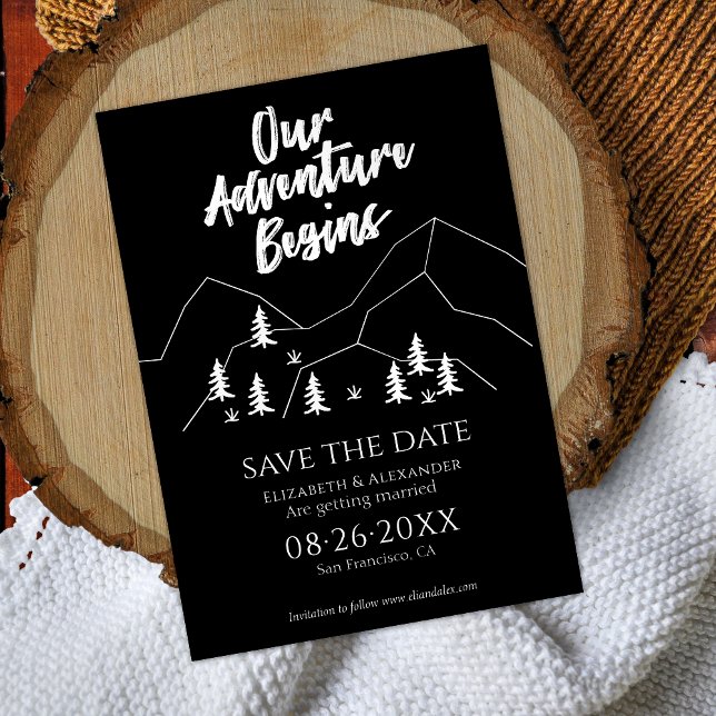 Invitación Nuestra aventura comienza la boda forestal para sa (Subido por el creador)