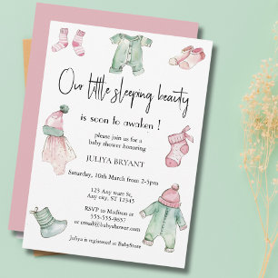 Invitación Nuestra bella durmiente bebé rosa
