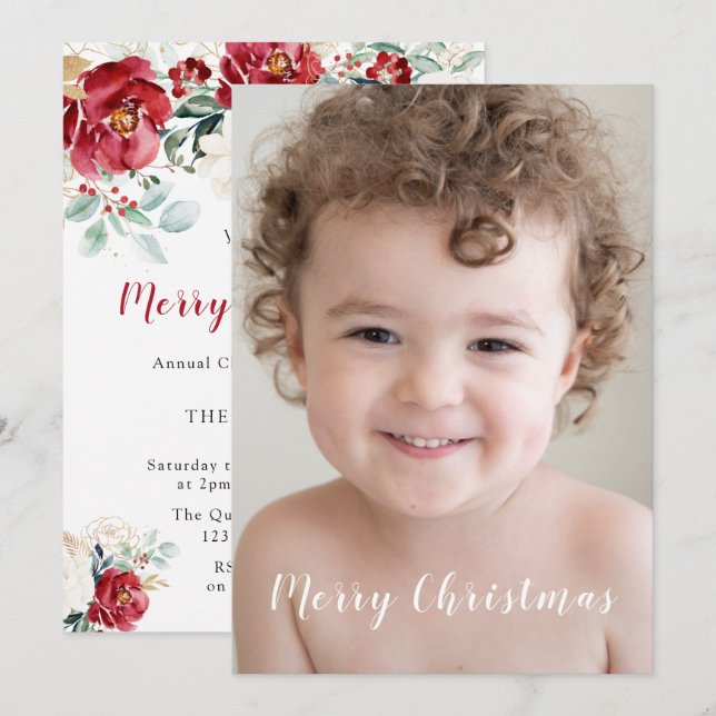 Invitación Nuestra bella foto de familia Feliz Fiesta de Navi (Anverso / Reverso)