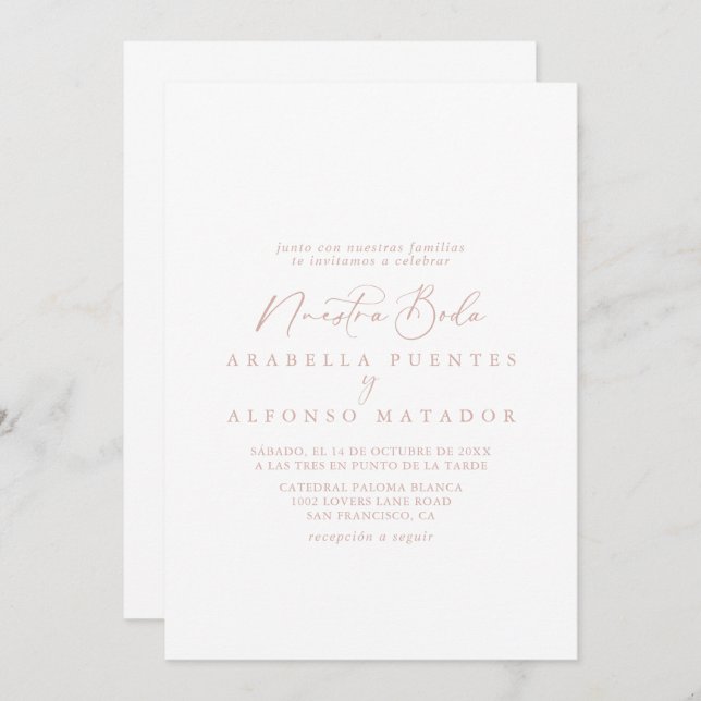 Invitación Nuestra Boda (Anverso / Reverso)