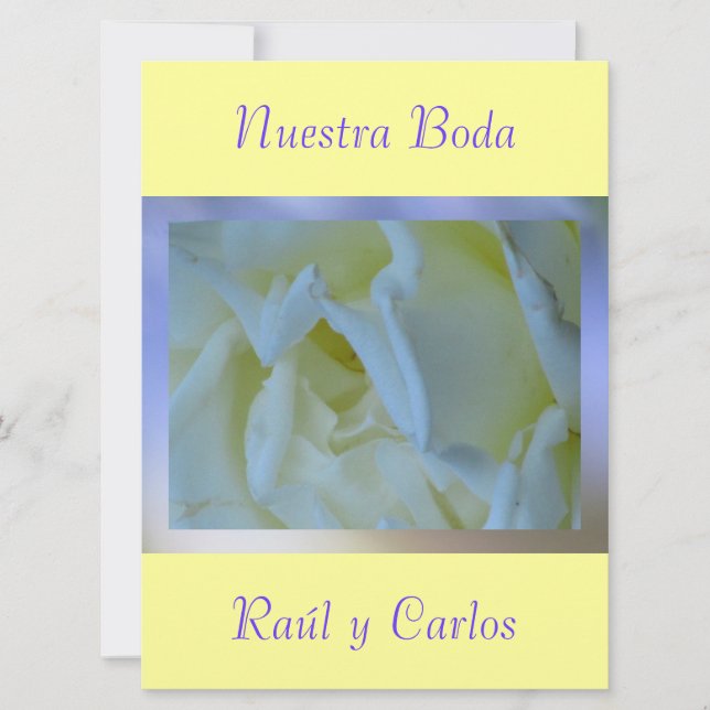 Invitación - Nuestra Boda - Amarilla y Azul (Anverso)