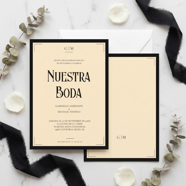 Invitación Nuestra Boda Art Deco Boda Elegante (Subido por el creador)