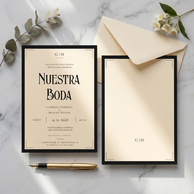 Invitación Nuestra Boda Art Deco Boda Elegante (Subido por el creador)