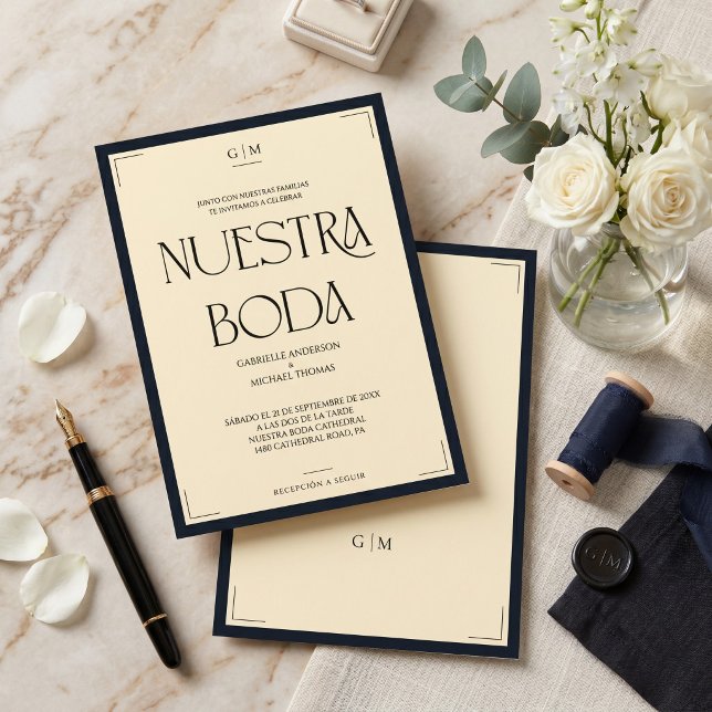 Invitación Nuestra Boda Art Deco Elegante Boda (Subido por el creador)