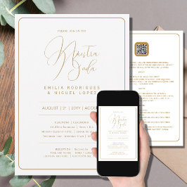 Invitación Nuestra Boda | Boda DE ORO BLANCO, incluidos detal