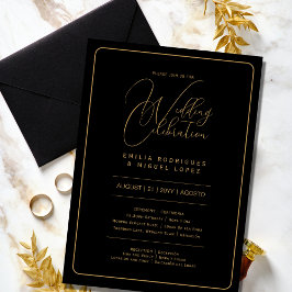 Invitación Nuestra Boda | Boda DE ORO NEGRO, incluidos detall
