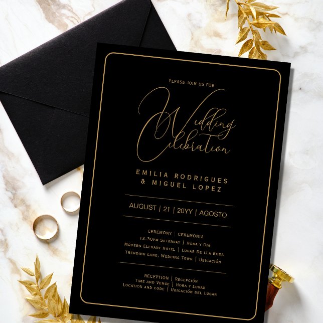 Invitación Nuestra Boda | Boda DE ORO NEGRO, incluidos detall (Subido por el creador)