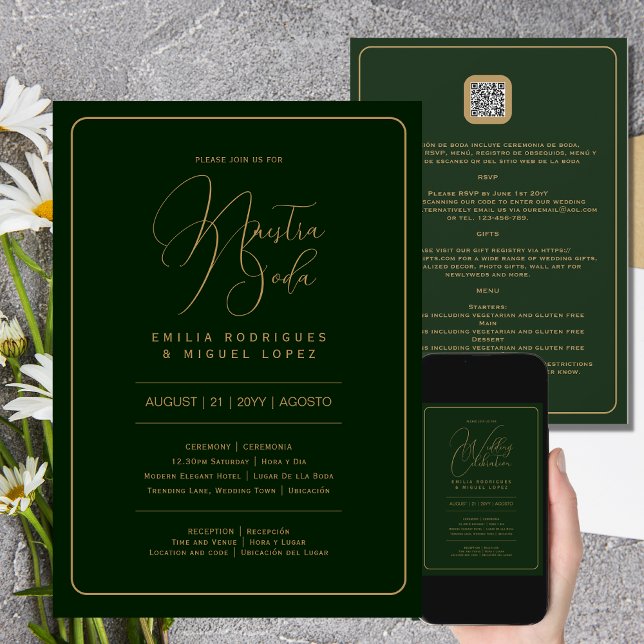 Invitación Nuestra Boda | Boda DE ORO VERDE, incluidos detall (Subido por el creador)