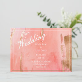 Invitación Nuestra Boda Boda Elegante Moderna Rosa