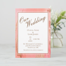 Invitación Nuestra Boda Boda Elegante Moderna Rosa