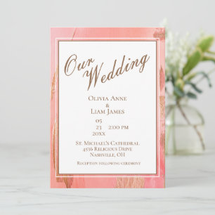 Invitación Nuestra Boda Boda Elegante Moderna Rosa
