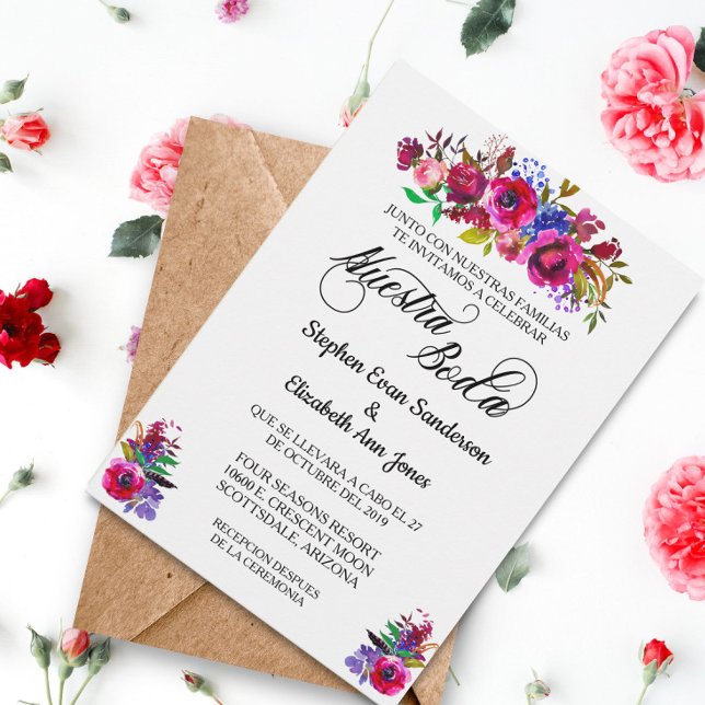 Invitación Nuestra Boda, Boda español Bright Flower (Subido por el creador)