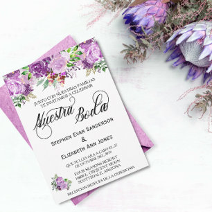 Invitación Nuestra Boda, Boda Rosa  Purple Lavender