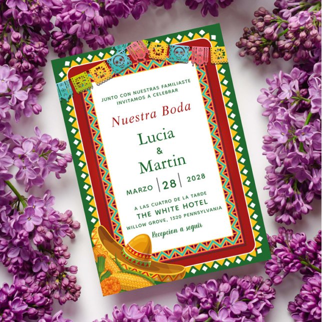 Invitación Nuestra Boda Colorida Fiesta Mexicana (Subido por el creador)
