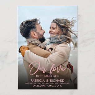Invitación Nuestra boda de amor no está cancelada nueva fecha