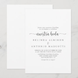 Invitación Nuestra Boda de Plata de Calligrafía minimalista