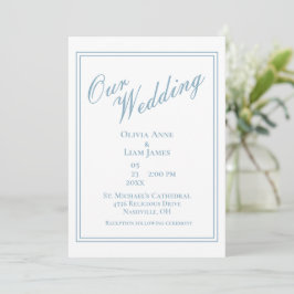 Invitación Nuestra Boda Dusty Blue Modern Elegant Wedding
