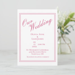 Invitación Nuestra Boda Dusty Rosa moderna y elegante boda