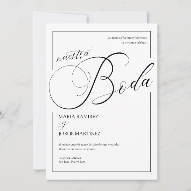 Invitación Nuestra Boda_Elegant Boda Español (Anverso)