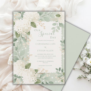 Invitación Nuestra Boda Especial Hortensias Blancas Boda Vint